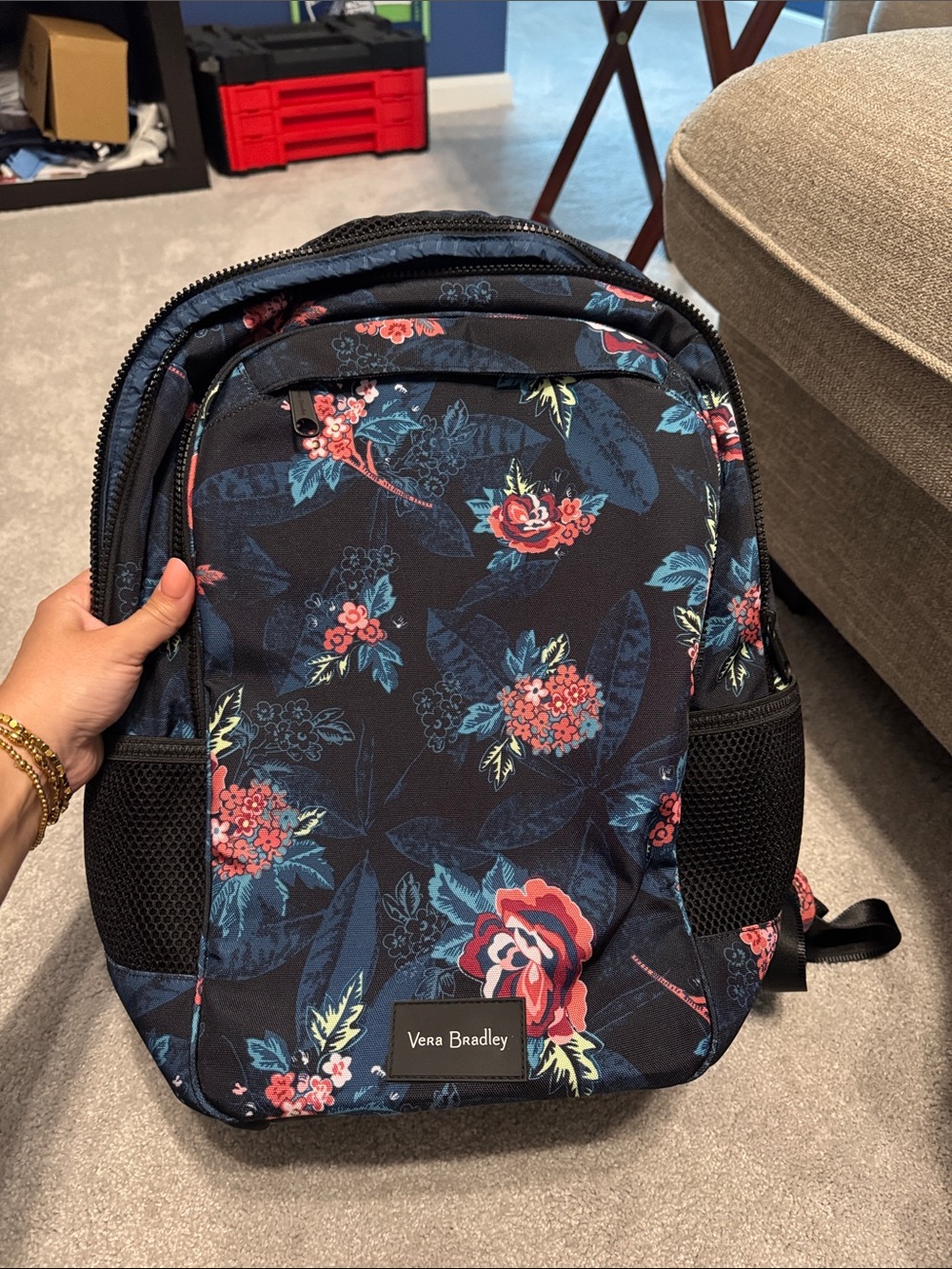 Vera Bradley Consciously Crafted Floral Navy Backpack